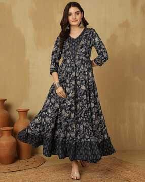 glam roots Women Floral Print Anarkali Kurta -picture-14
