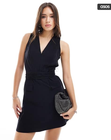 asos black shift dress Azure Black Applique Dress M main image 0