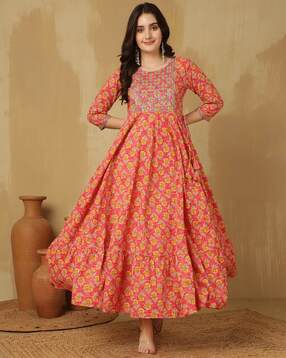 Women Floral Print Anarkali Kurta -image-41