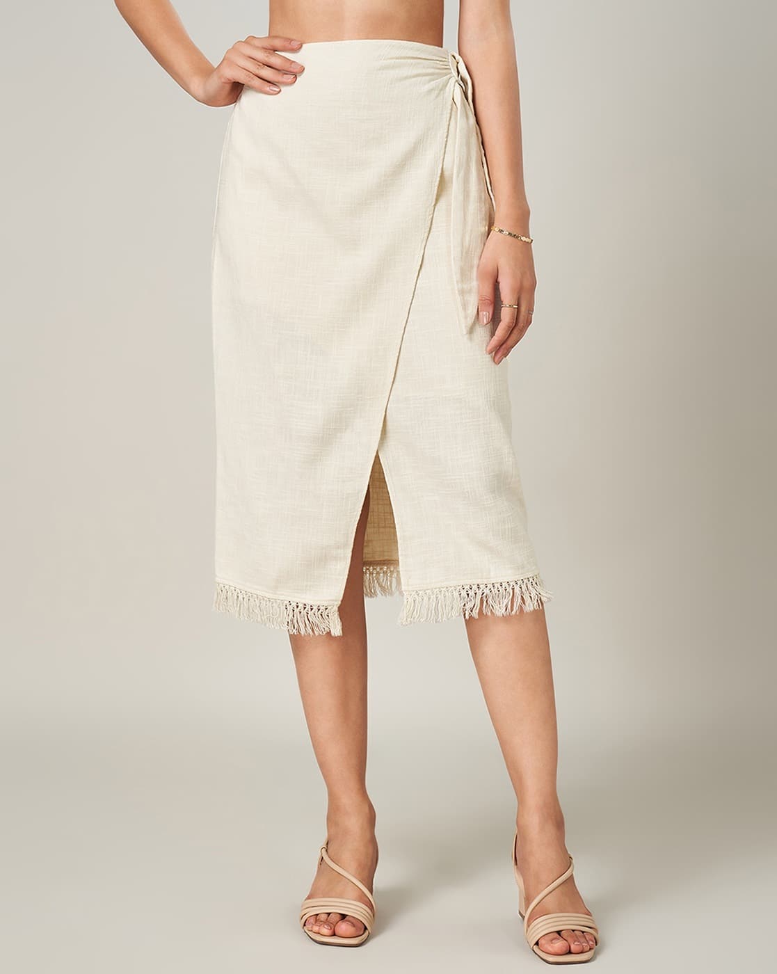Buy Honey by Pantaloons Women Wrap Skirt with Fringed Online