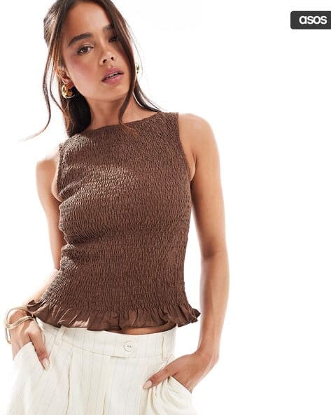 asos shirred top