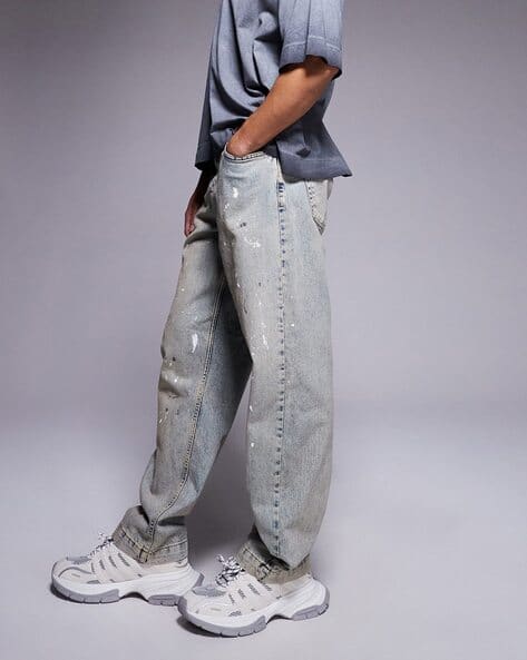 Baggy Jeans Asos Levis Mens Asos Design Light Washed Baggy Jeans