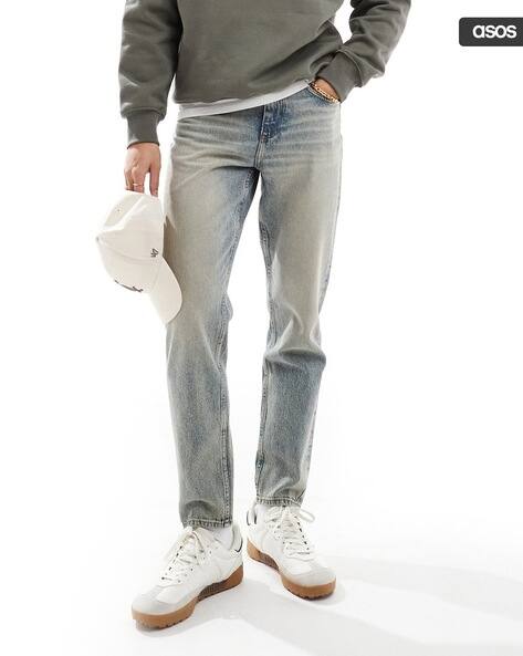 ASOS DESIGN Men Mid-Wash Tapered Fit Jeans