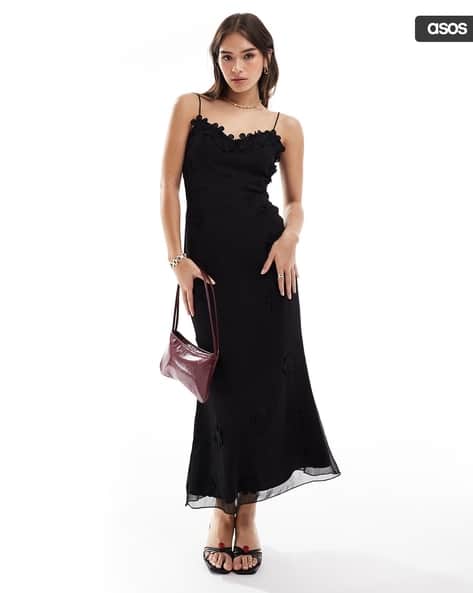 Buy ASOS DESIGN Floral Embroidered V-Neck Max... Online | Ajio.com