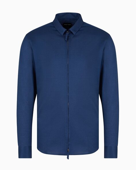 Buy GIORGIO ARMANI Micro-Armure Slim Fit Zip-Up Cotton Jersey