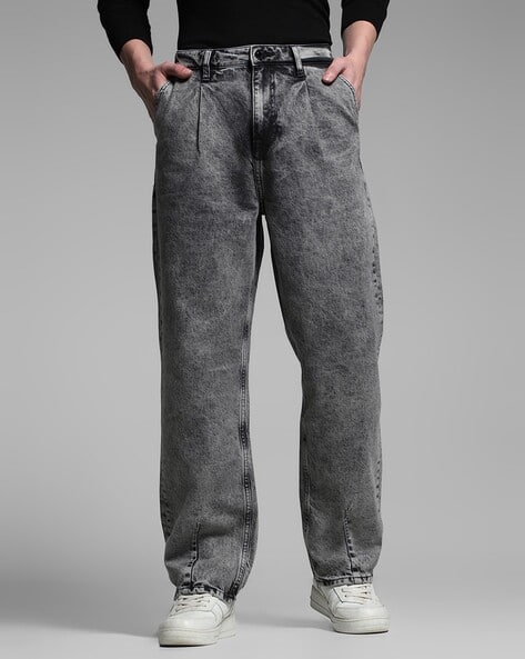 Men Heavily Washed Anti-Fit Jeans