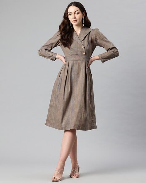Women Stripes A-line Dress
