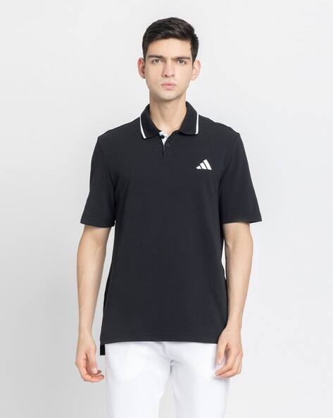 ADIDAS Men Fitted Polo T-Shirt with Logo Print