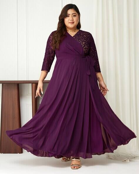 Buy Dark Purple Dresses for Women by Miss Chase A+ Online | Ajio.com