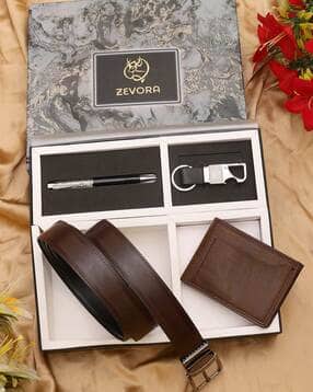 Set of 4 Men Reversible Belt with Wallet-image-16
