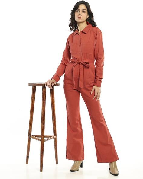 ASOS DESIGN Long Sleeve Twill Boiler Suit with Collar