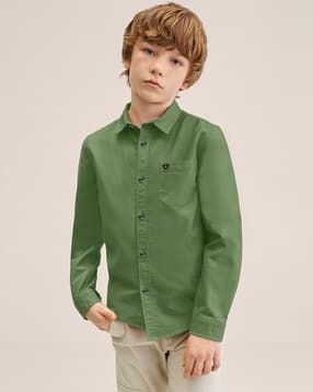 sky pearl Boys Logo Print Regular Fit Shirt-picture-40