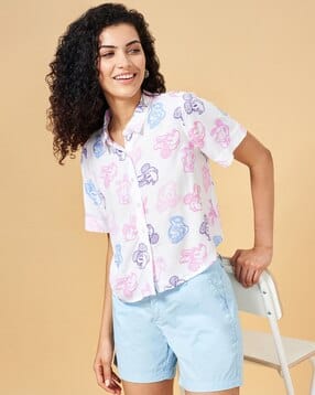 honey by pantaloons Women Animal Print Regular Fit Shirt with Spread Collar-picture-18