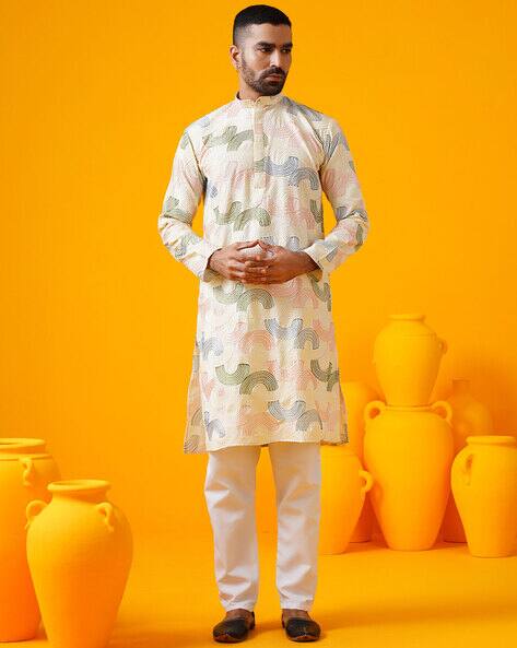 SOJANYA Men Regular Fit Kurta Pyjama Set