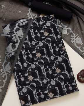 Women Chanderi Jamdani Unstitched Dress Material