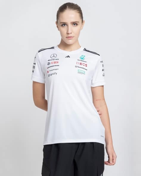 ADIDAS Women Mercedes Dr Jsyw Rw Regular Fit Crew-Neck T-Shirt