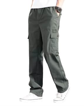 poshax Men Relaxed Fit Cargo Pants with Insert Pockets-picture-13