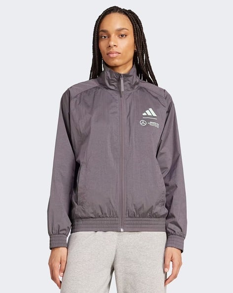 ADIDAS Women Mercedes Pw Tt Regular Fit Bomber Jacket