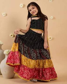 Girls Silk Lehenga Choli with Dupatta