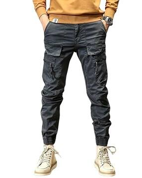 poshax Men Relaxed Fit Cargo Jogger Pants with Insert Pockets-picture-45