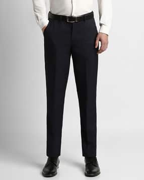 peter england Solid Mid Rise Formal Trousers-picture-45