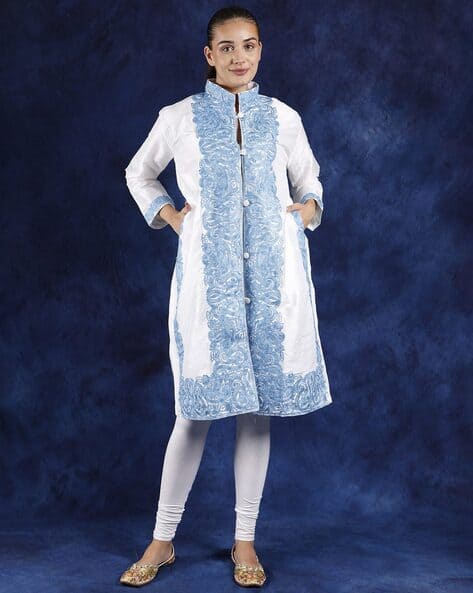 Buy Brilliant-White Jackets Coats for Women by Exotic India