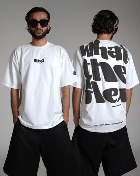Buy White Tshirts for Men by WHAT THE FLEX Online | Ajio.com