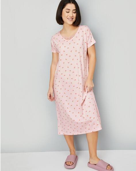 knee length dresses for ladies Women’s Printed Midi Nightdress – Soft & Relaxing main image 0
