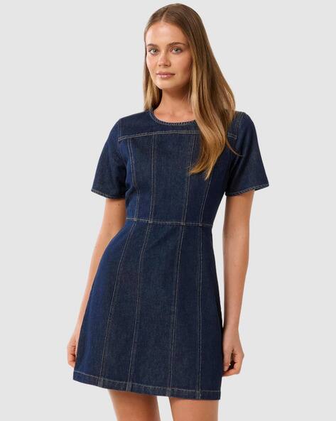 Forever New Women A-Line Dress with Round Neck