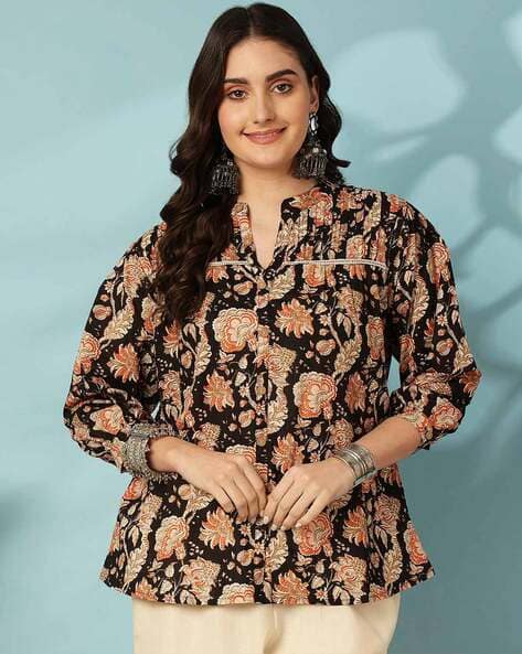 Kimayra Women Floral Printed Cotton Top