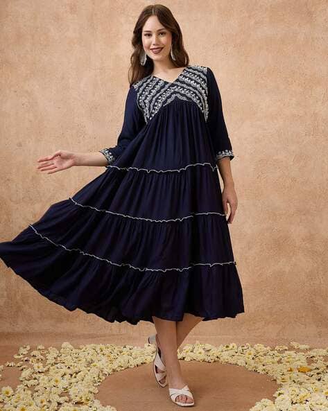 Buy Blue Dresses & Gowns for Women by GLOBUS Online | Ajio.com