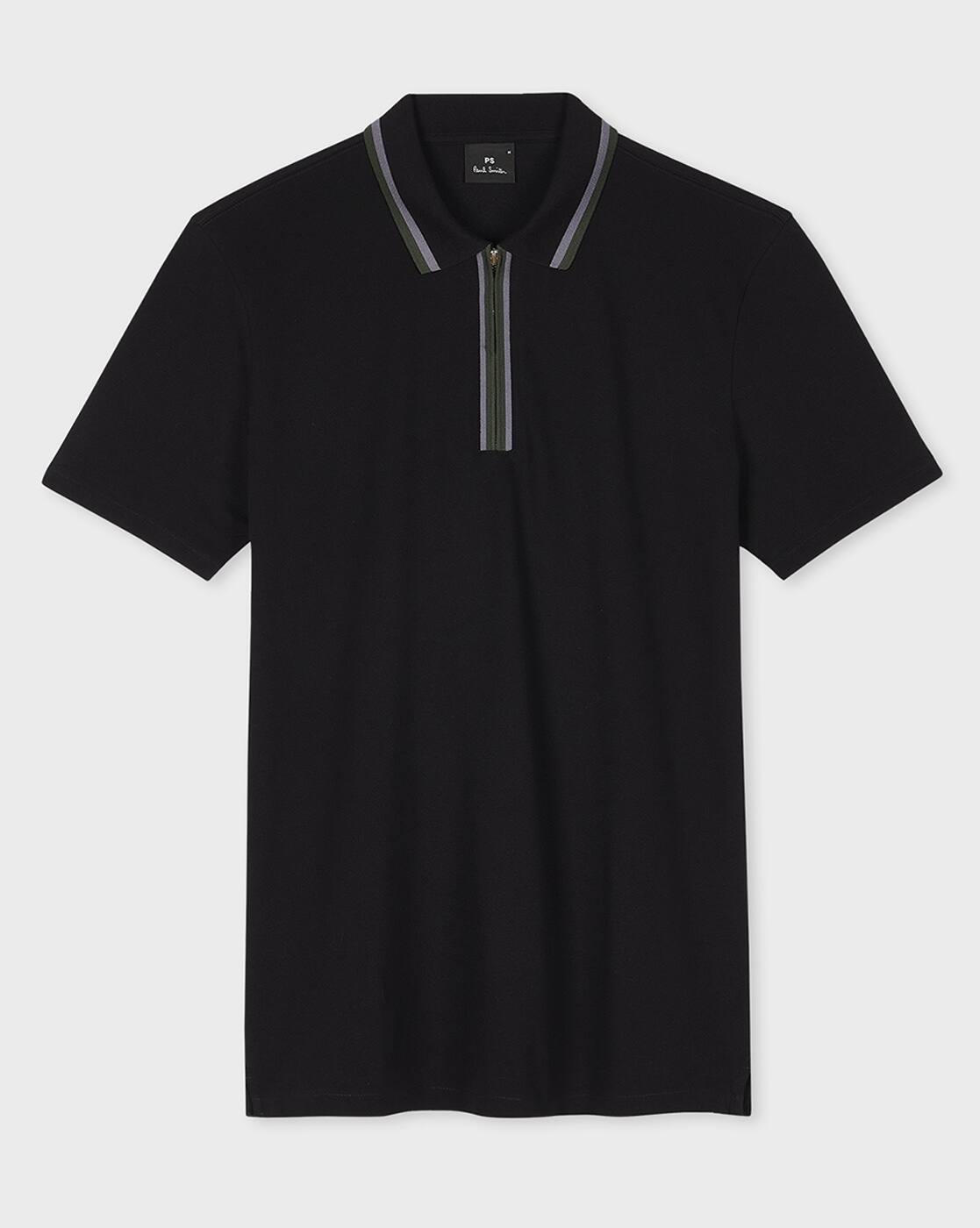 Buy PAUL SMITH Zip-Neck Regular Fit Polo T-Shirt Online | Ajio.com
