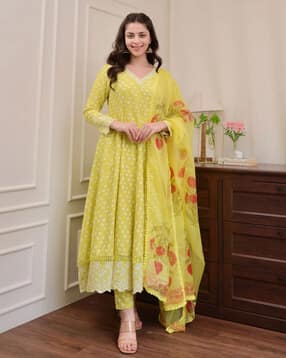 kiana house of fashion Women Floral Anarkali Kurta Set-picture-13