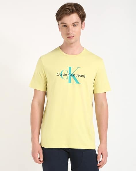 Calvin Klein Jeans Men Hero Monologo Print Regular Fit Crew-Neck T-Shirt
