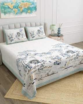 jaipur fabric 180 TC Printed Bedsheet with Pillow Covers-picture-15