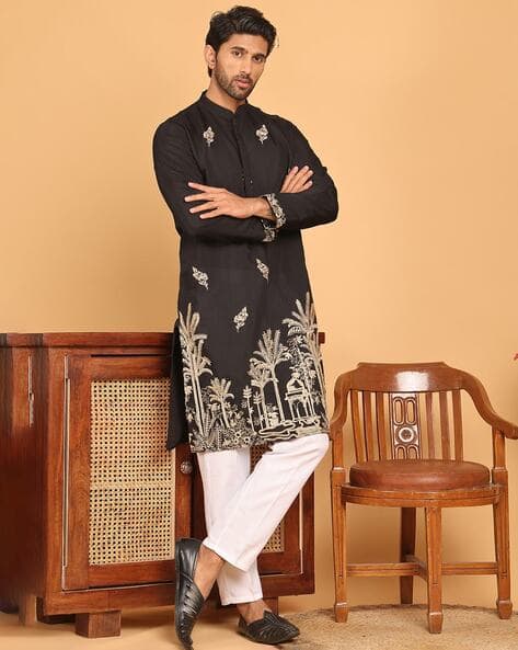 Mehndi Dresses Gents Mehndi Groom Mehndi Kurta Buy Black Ethnic