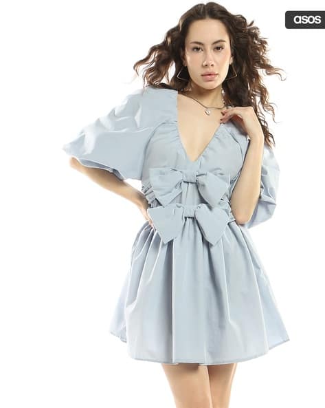 Buy ASOS DESIGN Women Double Bow Front Mini S... Online | Ajio.com