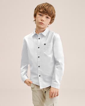 sky pearl Boys Regular Fit Shirt with Spread-Collar-picture-35