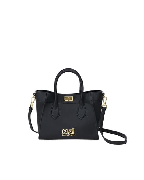 Buy CAVALLI CLASS Women Logo Top Handle Satchel Bag Black Color