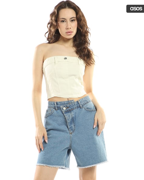 MISS SELFRIDGE Denim Corset Top