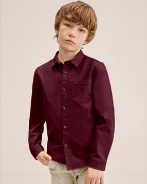sky pearl Boys Regular Fit Shirt with Spread-Collar-picture-51