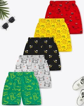 Pack of 5 Boys Flat Front Regular Fit Shorts