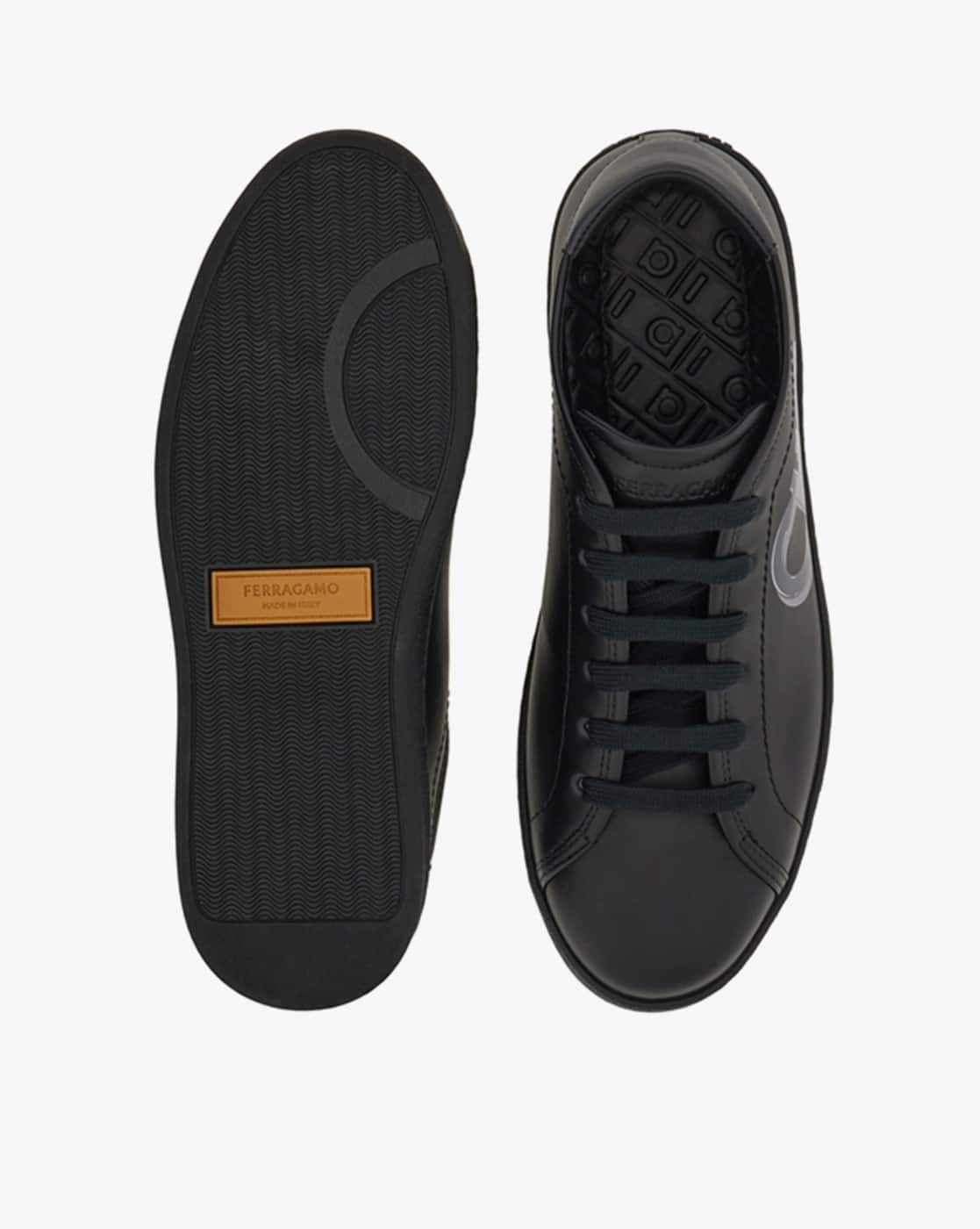 gracias　2脚 Buy Ferragamo Double Gancini Lace-Up Sneakers | Black Color Men