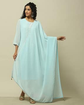 rangriti Women Embroidered Dupatta with Tassels-picture-19