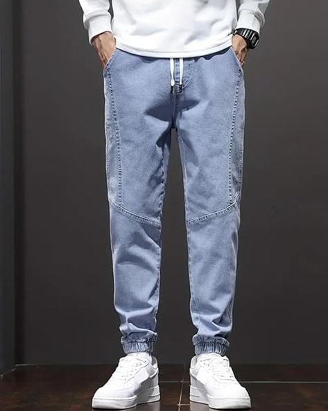 Men Lightly Washed Jogger Jeans