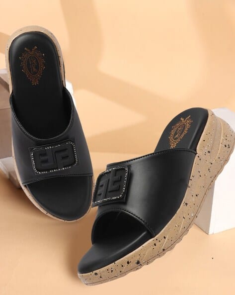 Buy Black Heeled Sandals for Women by LADIES FOOTWEAR Online