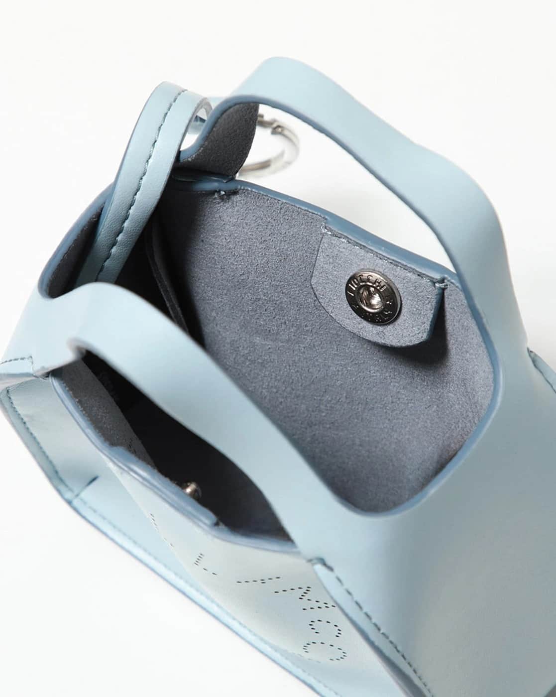 Buy Stella Mccartney Logo Tote Airpods Case Keyring | Dusty Blue