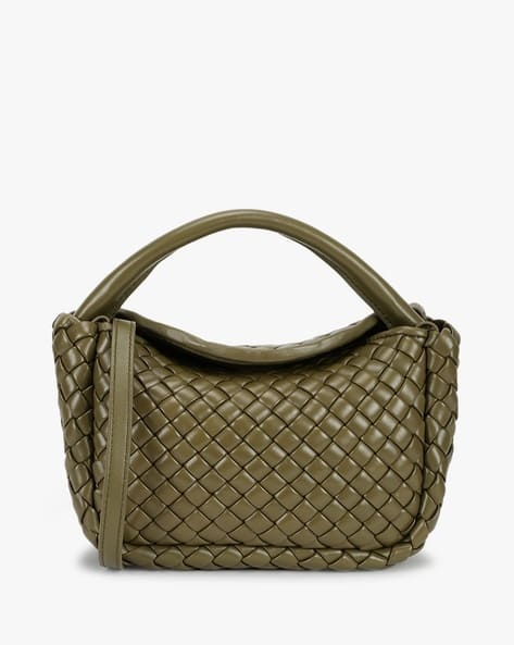 Buy BOTTEGA VENETA Cobble Small Top Handle Handbag | Olive Green