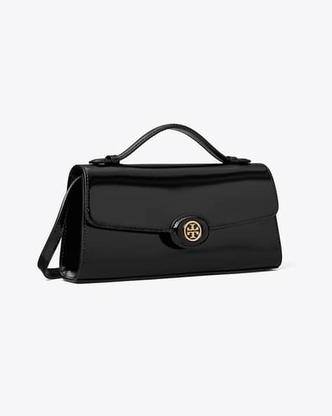 Buy Tory Burch Robinson Spazzolato Top-Handle Chain Wallet | Black