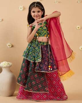 pspeaches Girls Micro Print Lehenga with Choli-picture-32